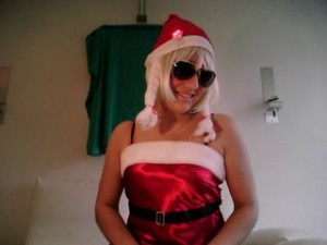 Webcam Girl im Weihnachts Outfit